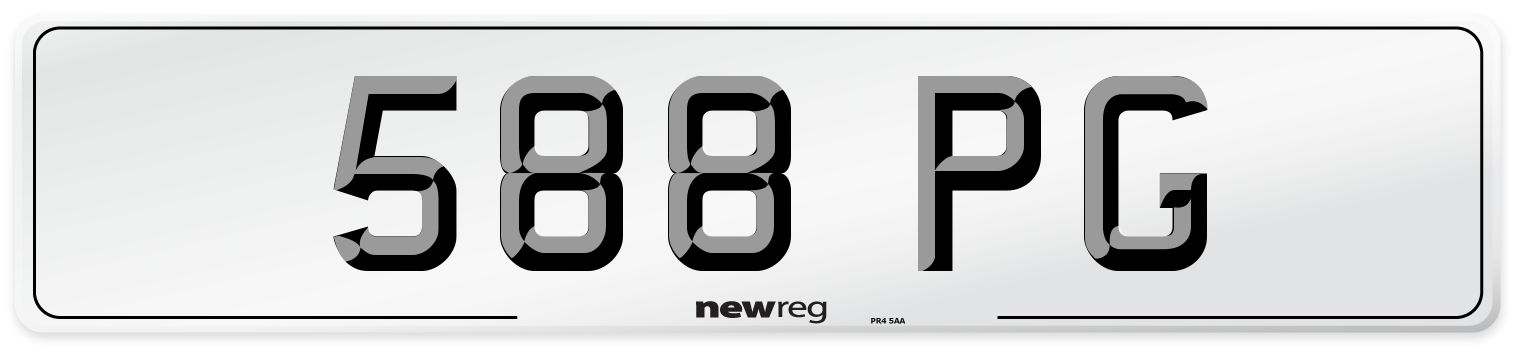 588 PG Number Plate from New Reg